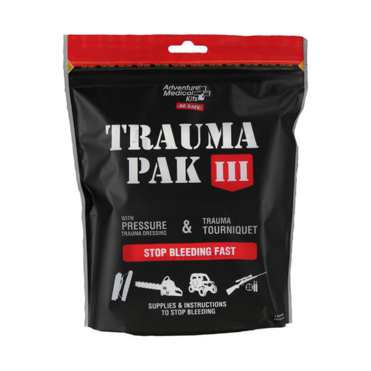 Adventure Medical Kit Trauma Pak III - Medical First Aid Kit - Emergency Trauma Kit with Trauma Bandage Tourniquet Trauma Guide & More - Compact First Aid Kit for Wound Care
