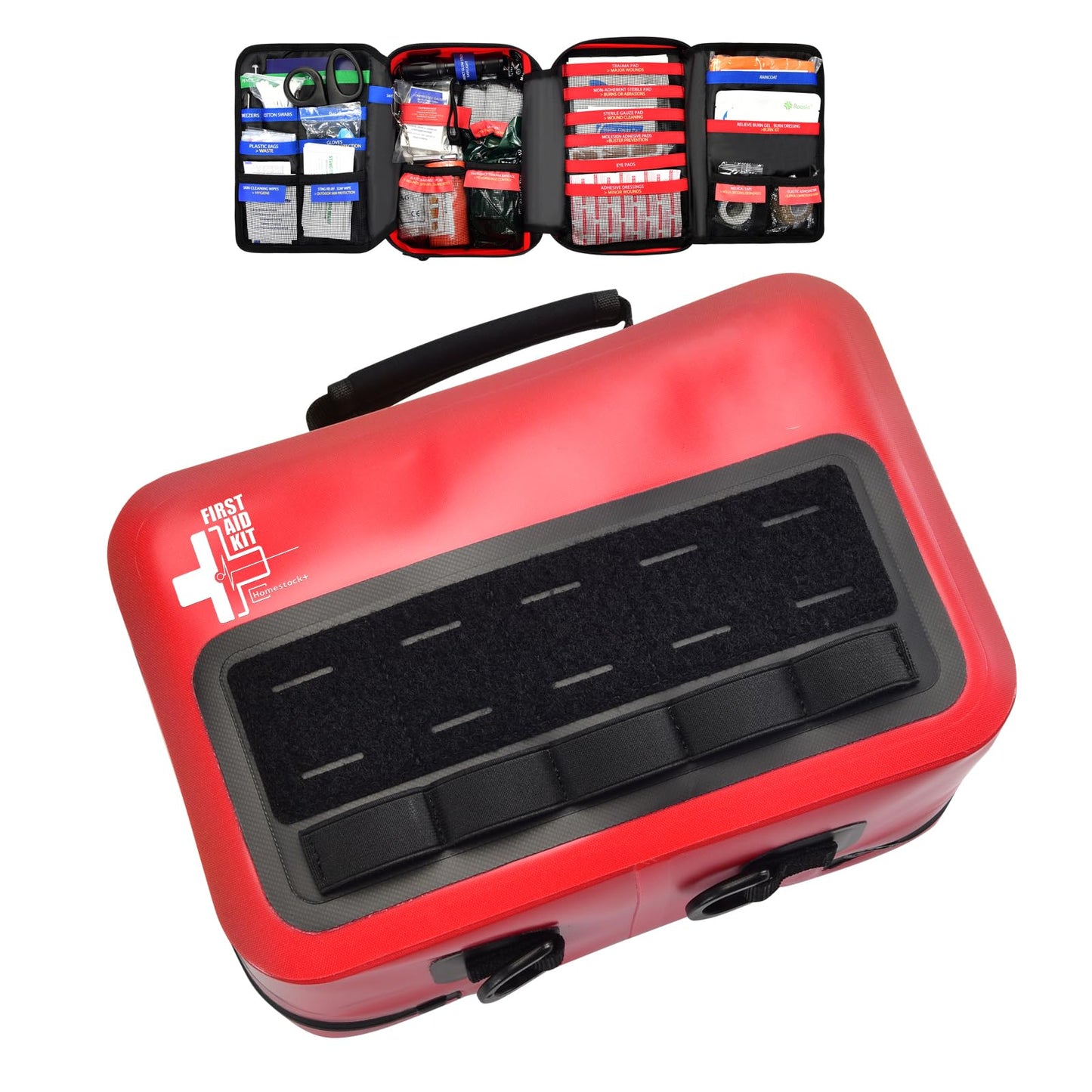 Advanced First Aid Kit Comprehensive Trauma First Aid Kits with Labelled Compartments for Cars Home Office Backpacking Camping Traveling and Cycling - 252 Piece