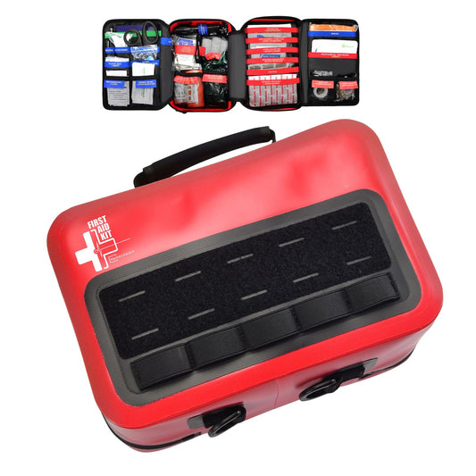 Advanced First Aid Kit Comprehensive Trauma First Aid Kits with Labelled Compartments for Cars Home Office Backpacking Camping Traveling and Cycling - 252 Piece