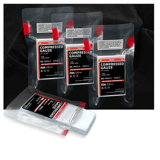 Sterile Compressed Gauze for Wound Packing Emergency Compress Gauze Fold Bandage Roll for Home Basic First Aid Medical Ifak Tactical Outdoor (4)